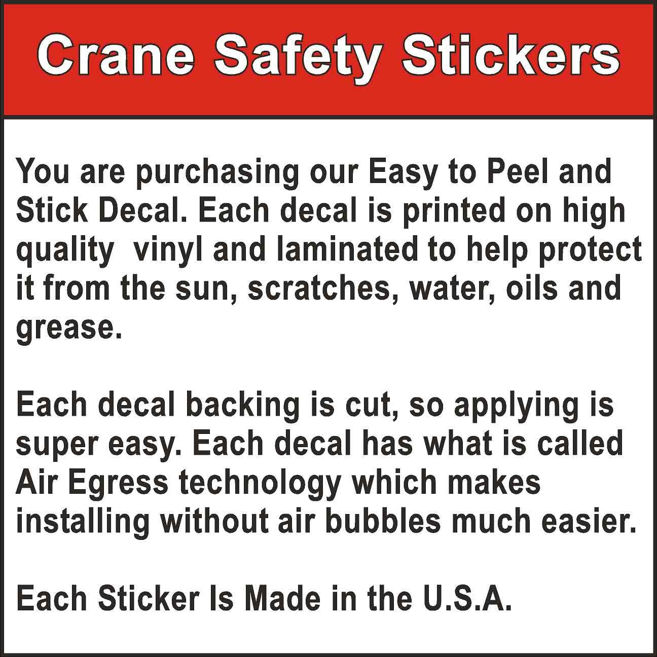 Spanish Boom Truck & Crane Safety Stickers Kit - OSHA Compliant Warning Labels for Construction Equipment - Perfect for Heavy Machinery, Industrial Vehicles & Worksite Safety Signage