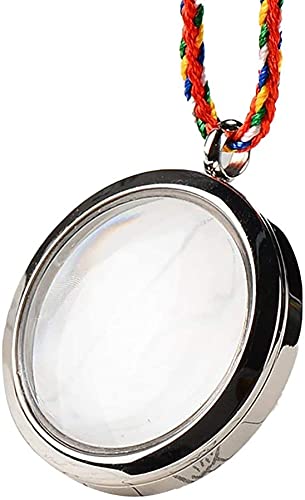 **Silver Magnifying Glass Pendant Necklace - Portable Reading Loupe for Jewelry, Crafts & Close-Up Work - Perfect for Hobbyists, Seniors & DIY Enthusiasts**