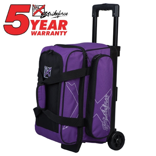 KR Strikeforce Hybrid Purple Double Roller Bowling Ball Bag - Durable Bowling Accessories for Men & Women - Perfect for League Play, Tournaments & Practice Sessions