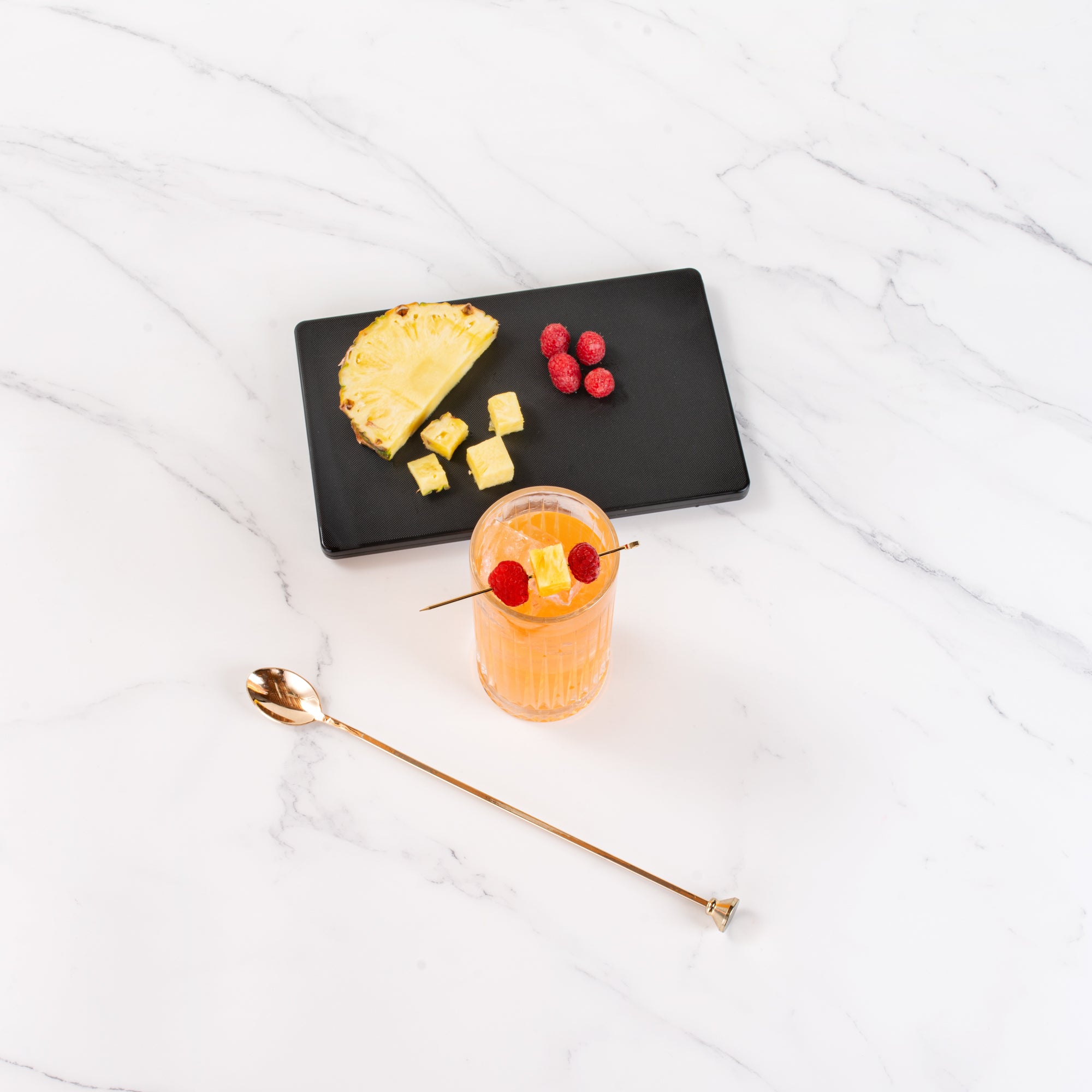 Premium Gold Plated Stainless Steel Bar Spoon & Muddler Set - 12