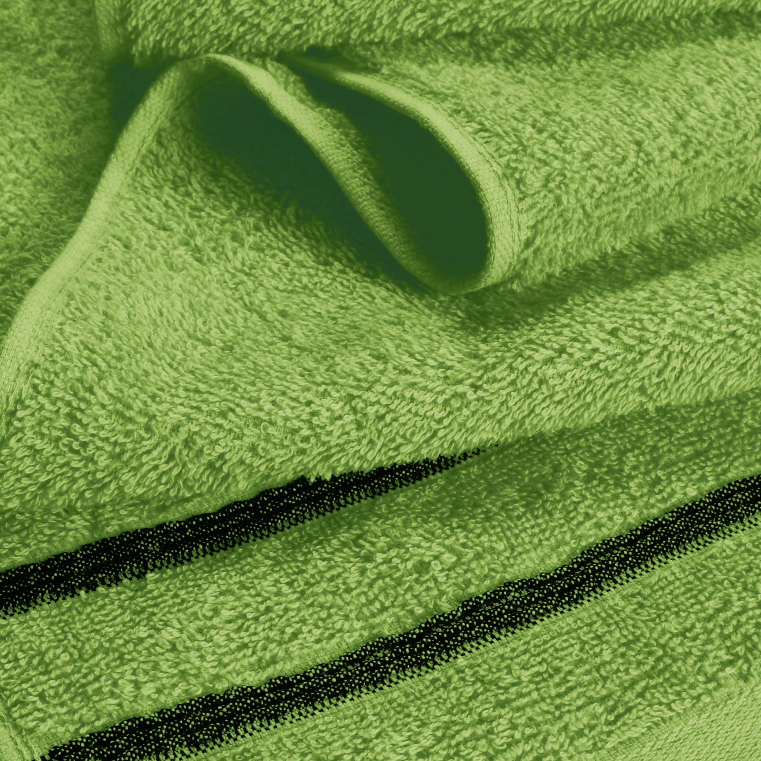Premium 2-Pack Cotton Oversized Bath Towels 28x55 Inches - Ultra Absorbent, Quick-Dry & Lightweight Large Bath Towel Set for Gym, Travel, Camping, Pool & Spa - Kiwi Green (71622) - Perfect for Beach, Yoga & Home Use