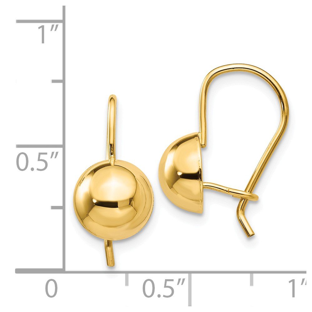 14K Yellow Gold 8mm Hollow Half Ball Stud Earrings for Women - Elegant Minimalist Jewelry for Everyday Wear, Date Night & Special Occasions