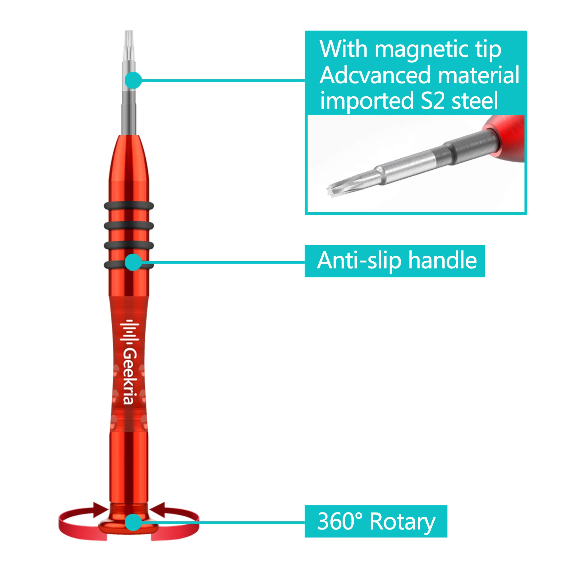 Geekria Replacement Headband & Screwdriver Tool Kit for Beats Studio3 Wireless, Studio2, Studio 1.0 Headphones - 10 Pcs Repair Screws Included (Red) - Perfect for DIY Headphone Repair & Maintenance at Home or Studio