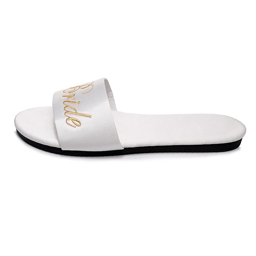 FAYUEKEY Women's Wedding Slippers - Elegant Bridal & Bridesmaid Shoes for Bride, Maid of Honor, Flower Girl - Soft Silk & Satin Material - Perfect for Wedding Party, Reception, Honeymoon & Special Occasions