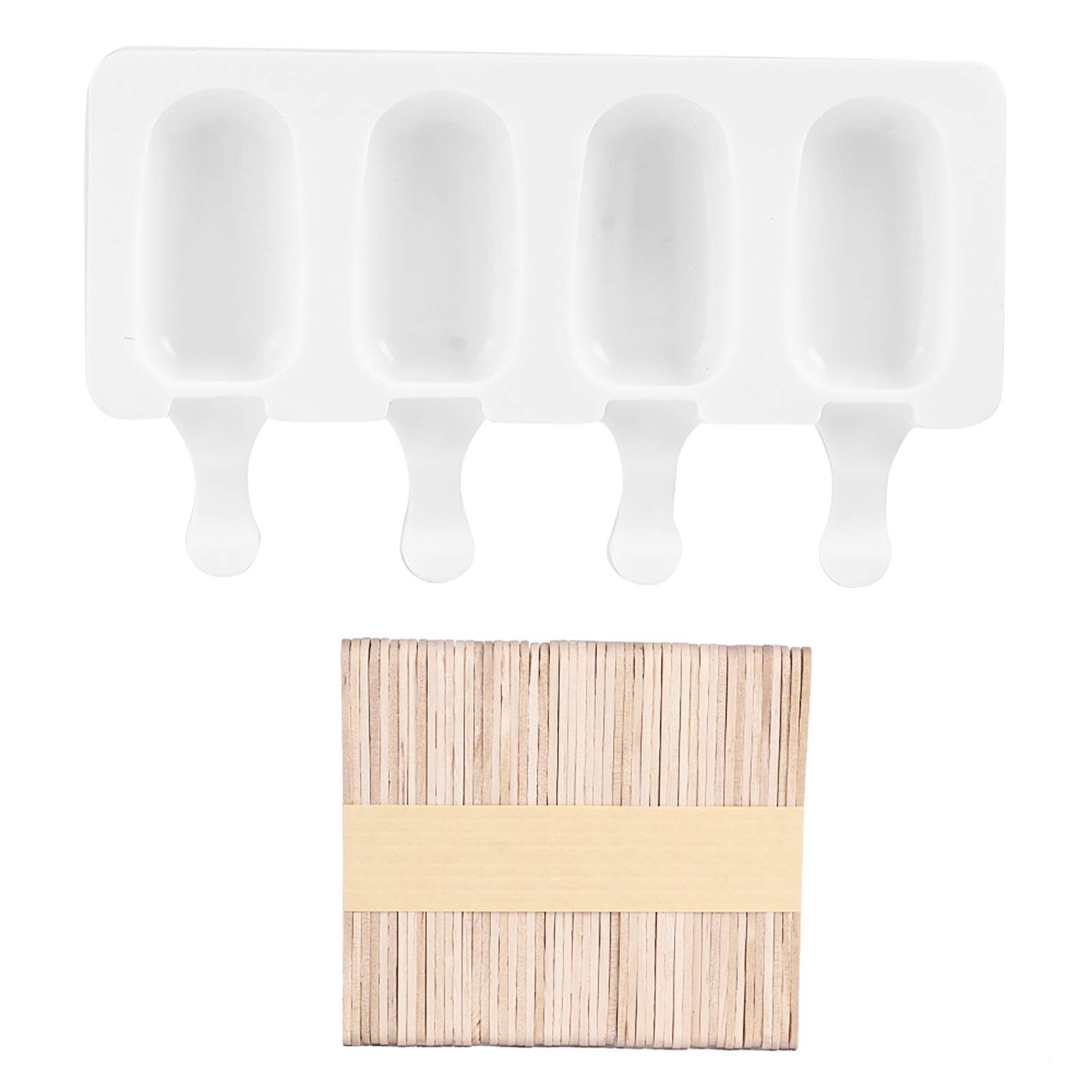 Premium 4-Grid Food Grade Silicone Ice Cream Maker Mold with Sticks - Perfect for Homemade Popsicles, DIY Frozen Treats & Summer Desserts at Home