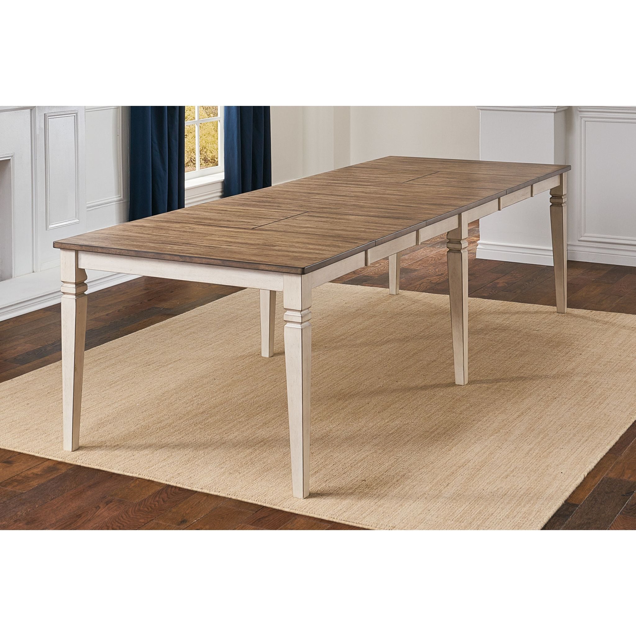 Modern Beacon Dining Table - Smoky White & Peppercorn Finish - 60-Inch Rectangle Wood Table for Dining Room - Perfect for Family Gatherings & Dinner Parties (1562008K)
