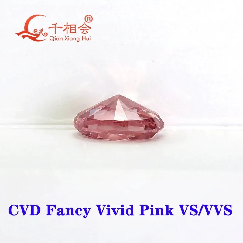 1.1ct & 1.6ct Lab-Grown CVD Diamond - Fancy Vivid Pink Oval Shape (VS/VVS Clarity) | GEMID Certified Loose Stones for Jewelry Making & Engagement Rings
