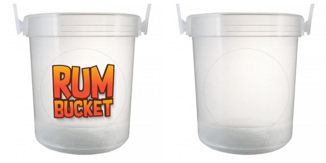 32 oz Plastic Rum Buckets with Custom Sticker - Bulk Party Cups for Cocktails, Margaritas & Tropical Drinks - Perfect for Beach Parties, Luaus & Summer Gatherings