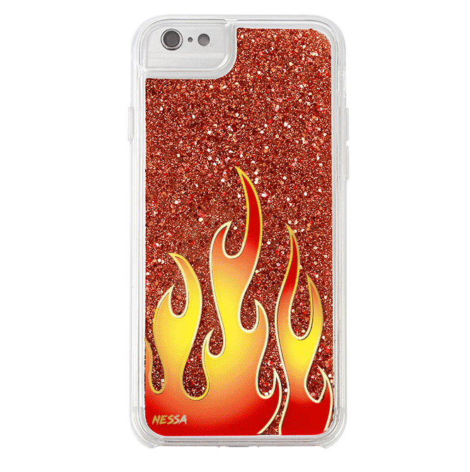 Sparkle Glitter Flames iPhone Case by Nessa - Trendy Protective Phone Cover for iPhone 13/14/15 Pro Max - Perfect for Parties, Concerts & Festivals
