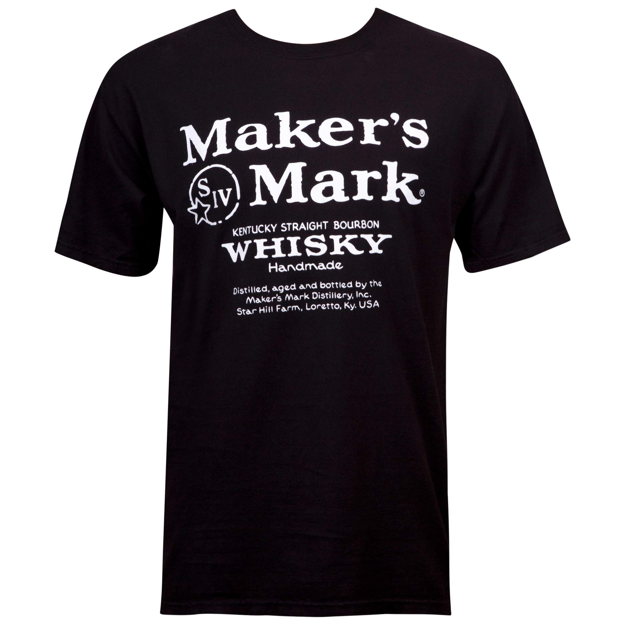 Maker's Mark Eco-Friendly Black Logo T-Shirt for Men & Women - Small Size - Sustainable Cotton Casual Wear for Everyday & Outdoor Activities