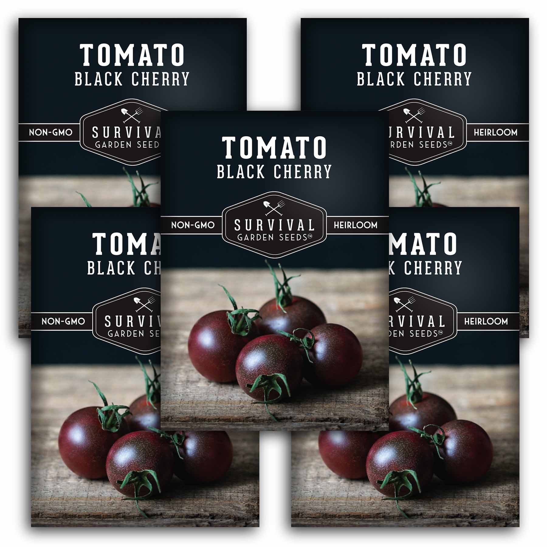 Organic Black Cherry Tomato Seeds - Non-GMO, Heirloom, Reddish Purple Cherry Tomatoes for Home Garden, Salad, and Fresh Eating