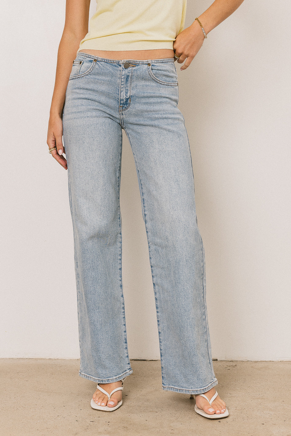 Livy No Waistband Straight Leg Jeans for Women - Light Wash Denim Pants, Comfortable Stretch Fabric, High Rise Trousers | Perfect for Casual Wear, Office Outfits & Everyday Fashion