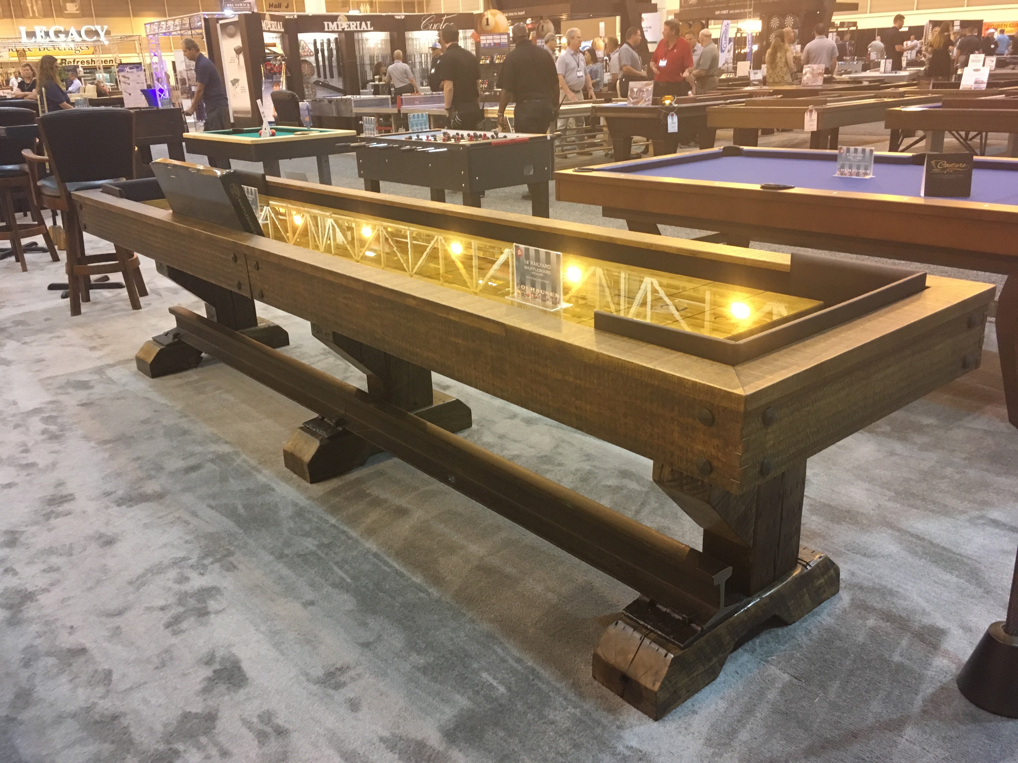 Olhausen Railyard Shuffleboard Table - Premium 12ft Indoor Shuffleboard for Game Rooms & Bars - Professional Tournament-Grade Surface - Perfect for Home Entertainment & Commercial Use