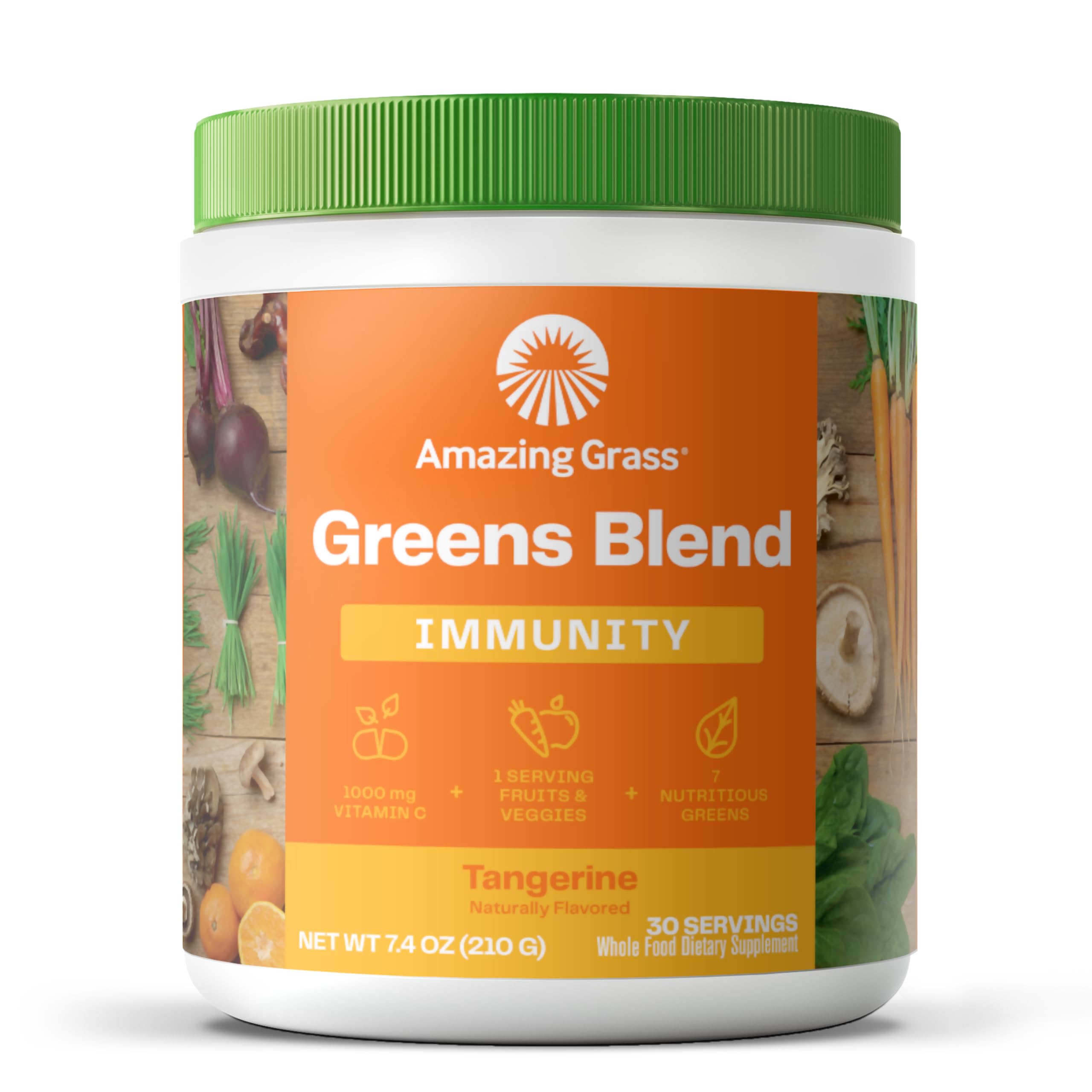 Amazing Grass Greens Superfood Powder - Organic Spirulina, Chlorella, Beet Root with Digestive Enzymes & Probiotics | Immune Support, Energy Boost | 30 Servings | Perfect for Smoothies, Juices & Daily Wellness Routine
