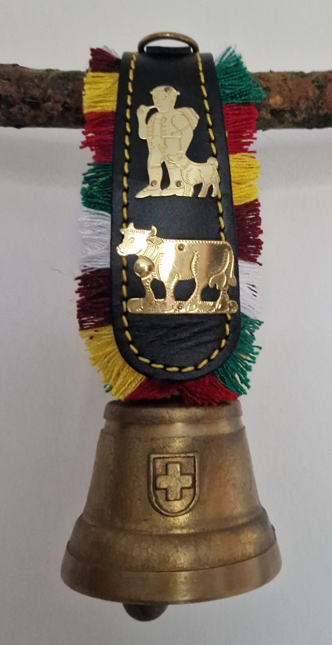 Authentic Swiss Cowbells - Traditional Alpine Brass Glocken with Leather Strap - Perfect for Farm Animals, Hiking Accessories & Home Decor