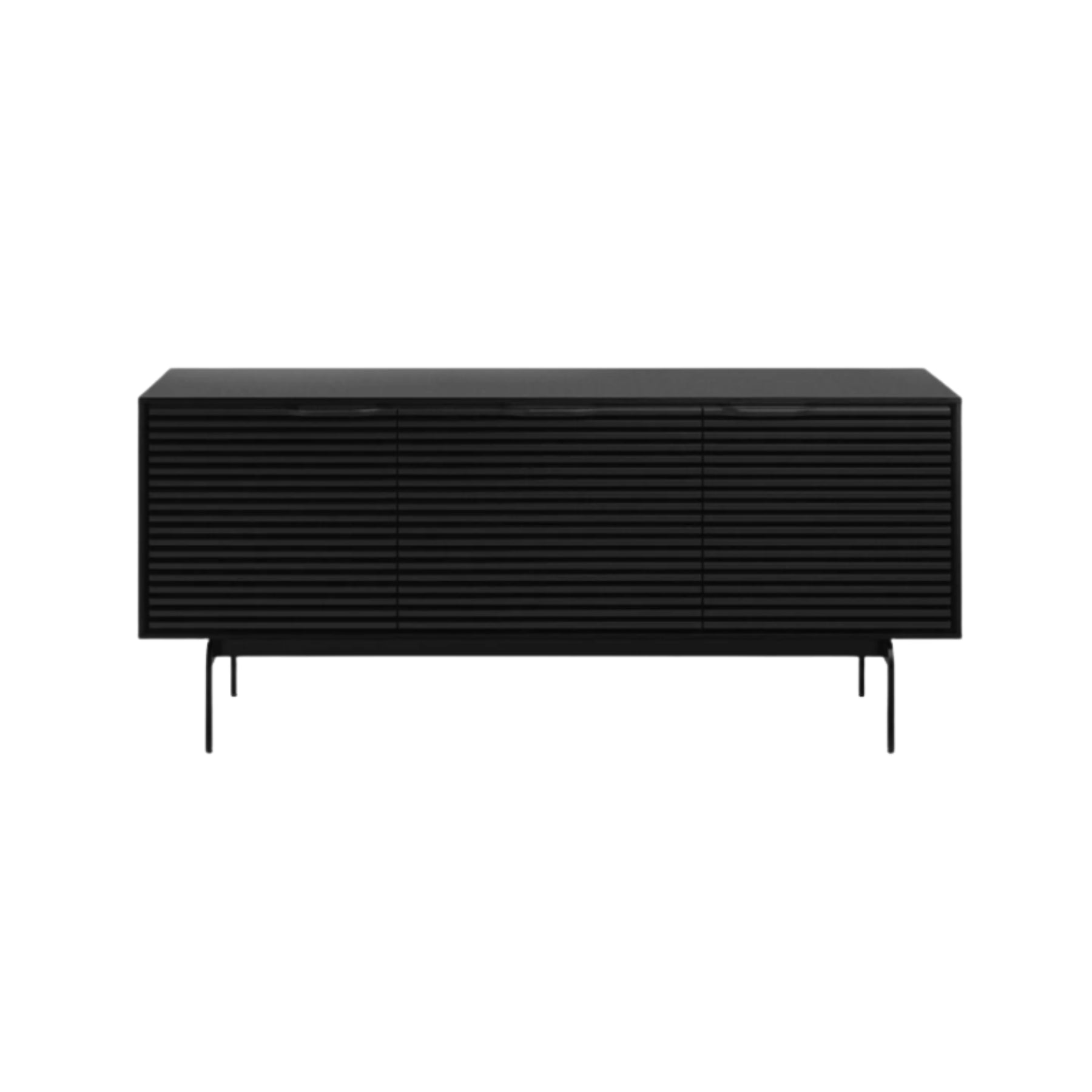 BDI Align 7477 Modern Media Console - Ebonized Ash Finish TV Stand with Adjustable Shelves for Living Room Home Theater Setup