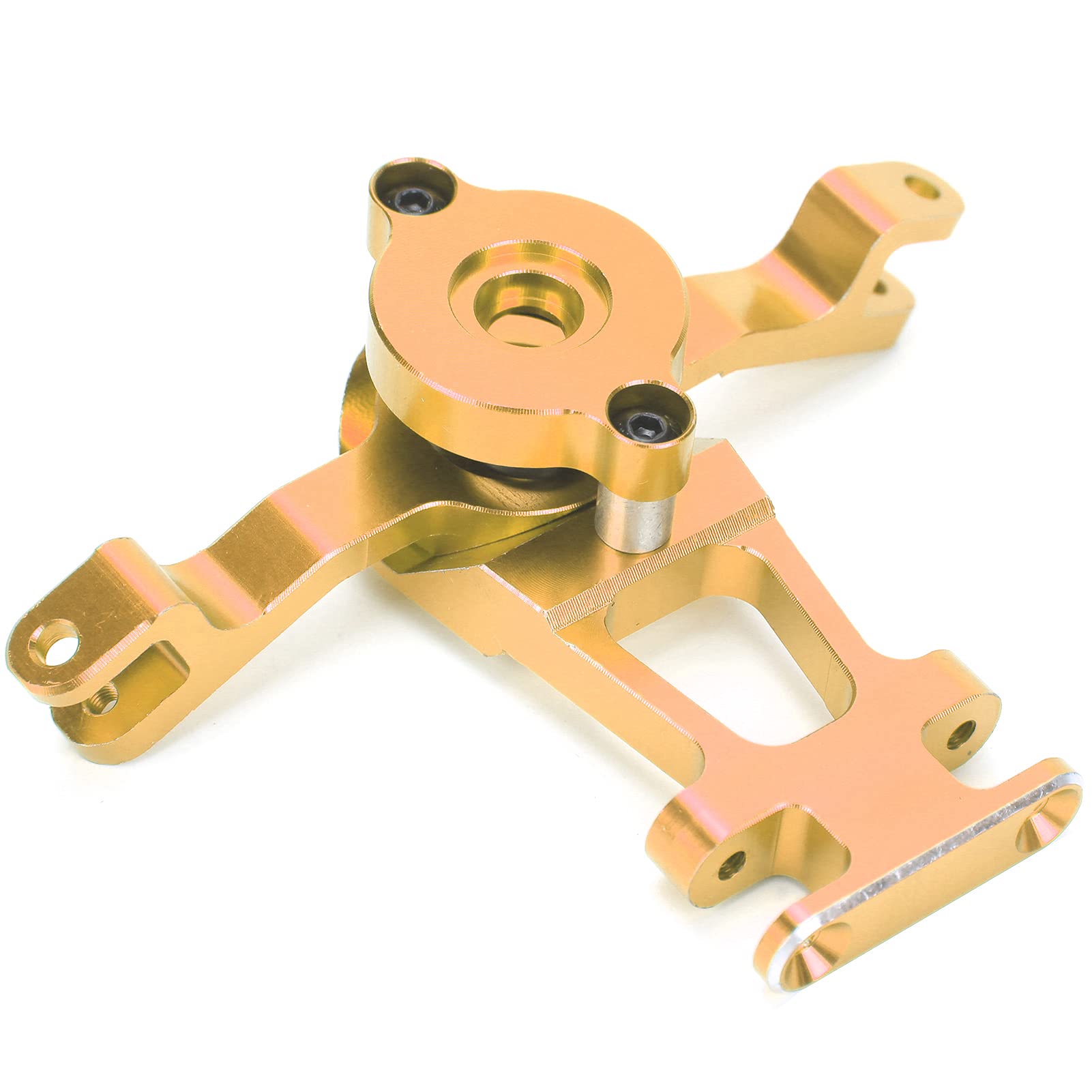VGEBY Alloy Steering Bellcrank Assembly & Steering Post Holder - Compatible with Traxxas EREVO 2.0 & SUMMIT 1/10 RC Cars (Gold) - Upgrade for Precise Control & Durability in Off-Road Racing & Crawling