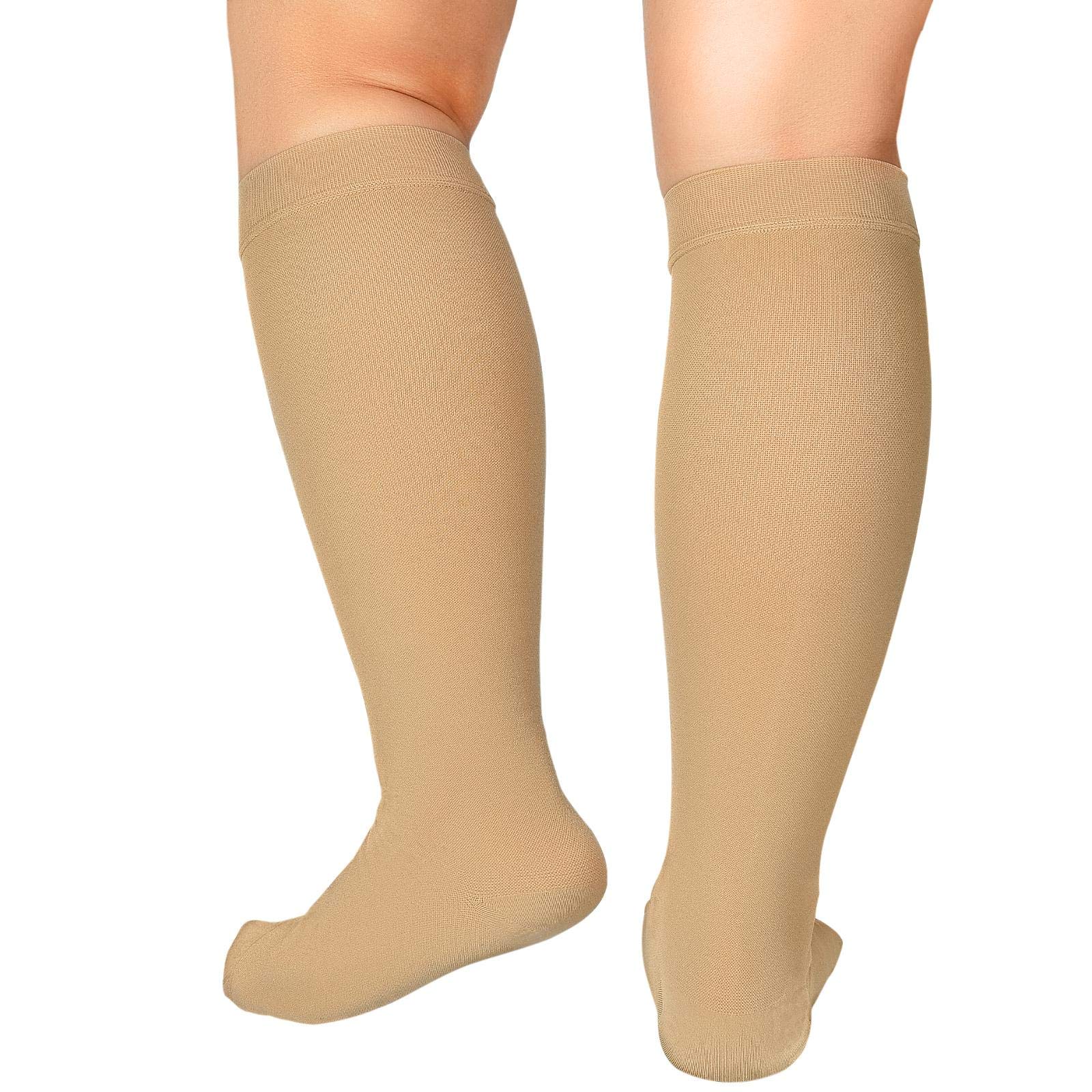 **Extra Wide Calf Compression Socks for Women & Men – 20-30 mmHg Knee High Stockings for Swelling & Pain Relief – Plus Size Support for Circulation – Ideal for Travel, Running & Recovery**