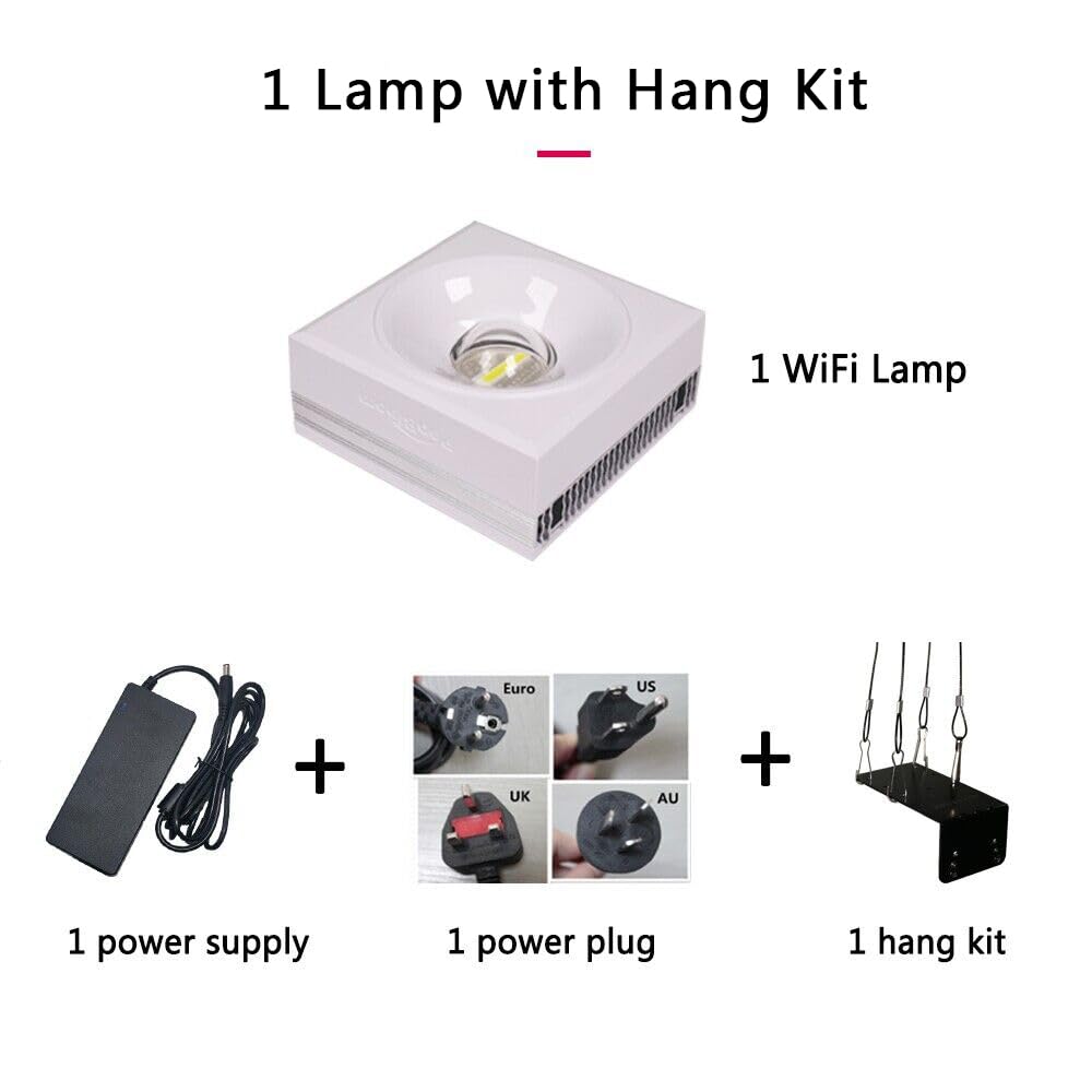 PopBloom 100W WiFi Reef LED Aquarium Light - Full Spectrum APP Control for SPS/LPS Coral Growth in Saltwater Fish Tanks (Includes Hang Kit) | Perfect for Marine Coral Farming & Home Aquarium Decoration