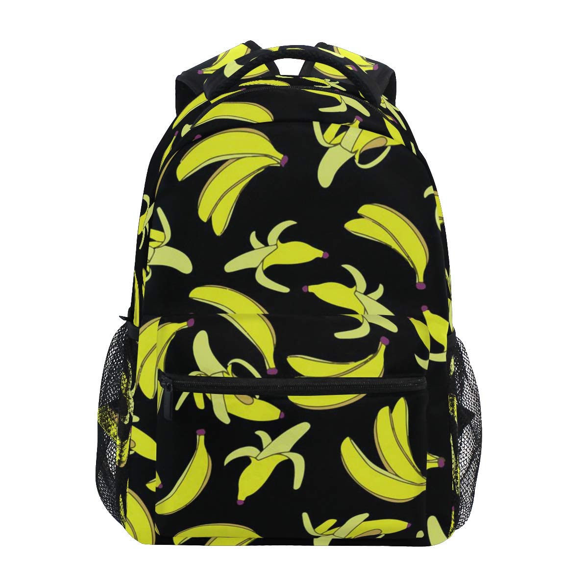 MNSRUU Cute Banana Print Backpack for Girls & Kids - Durable Canvas School Bag with Adjustable Straps, Personalized Bookbag for School, Travel, and Daily Use
