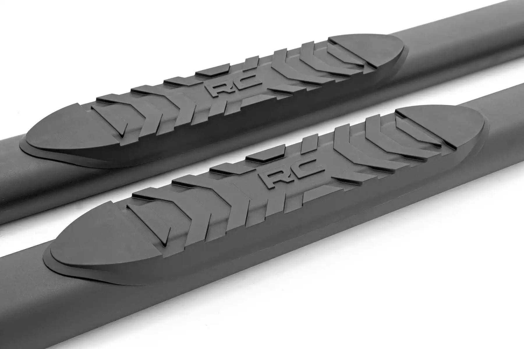 Rough Country Oval Nerf Steps for Toyota Tacoma (2024-2025) Double Cab - OEM Style Side Steps with Built-in Rails | Off-Road Protection & Easy Entry for Pickup Trucks