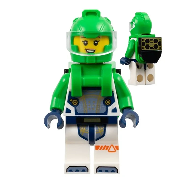 LEGO Female Astronaut Minifigure in White Spacesuit with Bright Green Solar Panel - Space-Themed Building Toy for Kids & Collectors | Perfect for STEM Play, Space Adventures & LEGO City Sets