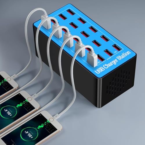 20-Port 100W USB Charging Station for Smartphones & Tablets - Office/Home Use