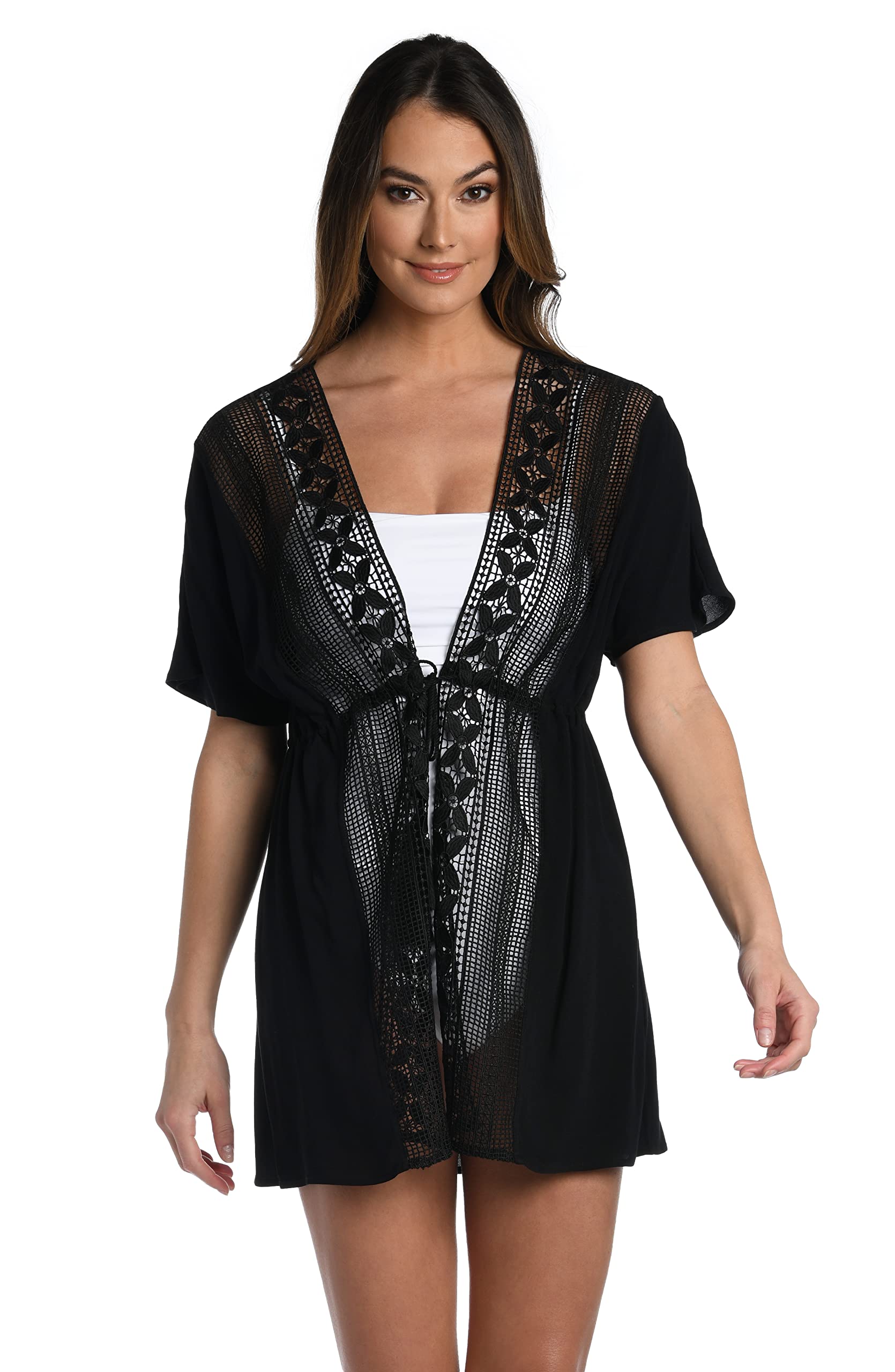 La Blanca Women's Kimono Swimsuit Cover Up - Lightweight Beach Wrap, Poolside Cover-Up with Floral Print - Perfect for Beach, Pool, Vacation & Resort Wear
