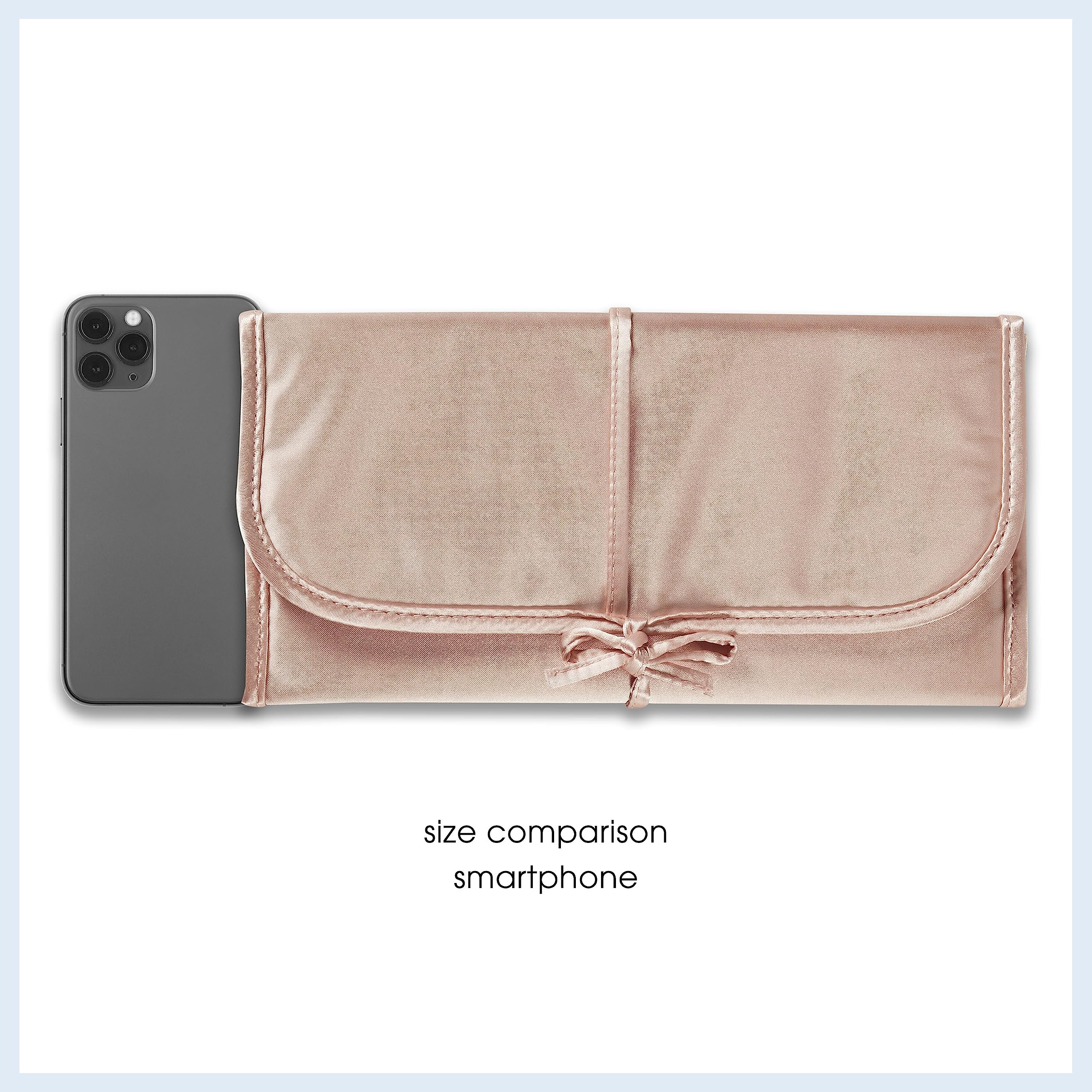 Conair Travel Jewelry Organizer - 6-Zippered Pockets Jewelry Bag for Women, Blush Pink | Compact Jewelry Case for Necklaces, Rings & Earrings | Perfect for Vacation, Business Trips & Daily Use