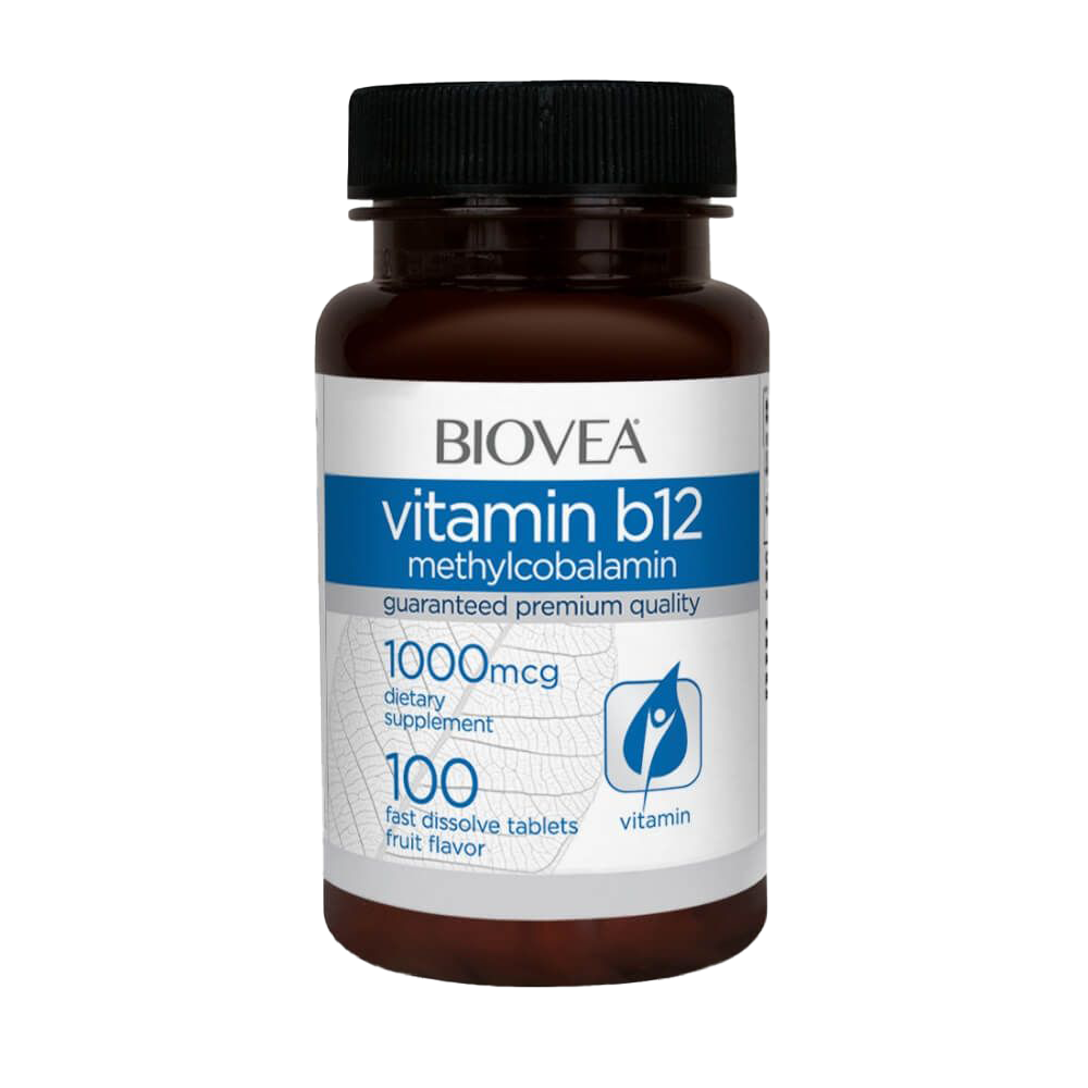 Biovea Vitamin B12 (Methylcobalamin) 1000mcg - 100 Fast Dissolving Tablets for Energy Boost & Nervous System Support - Ideal for Vegan, Vegetarian & Active Lifestyles