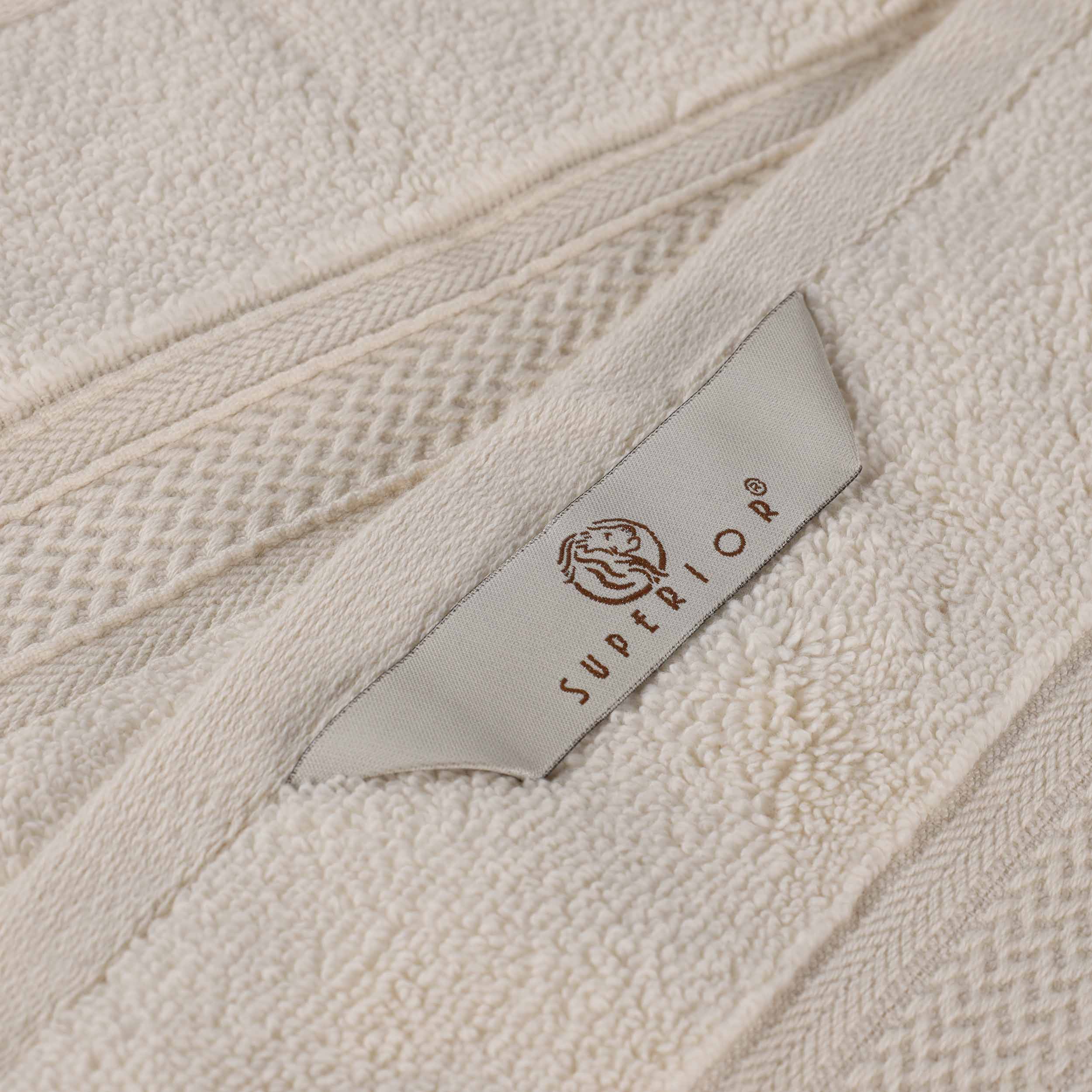 Premium 100% Zero Twist Cotton Hand Towels - Set of 6 | Soft & Absorbent Solid & Jacquard Chevron Design | Perfect for Bathroom, Kitchen & Guest Use