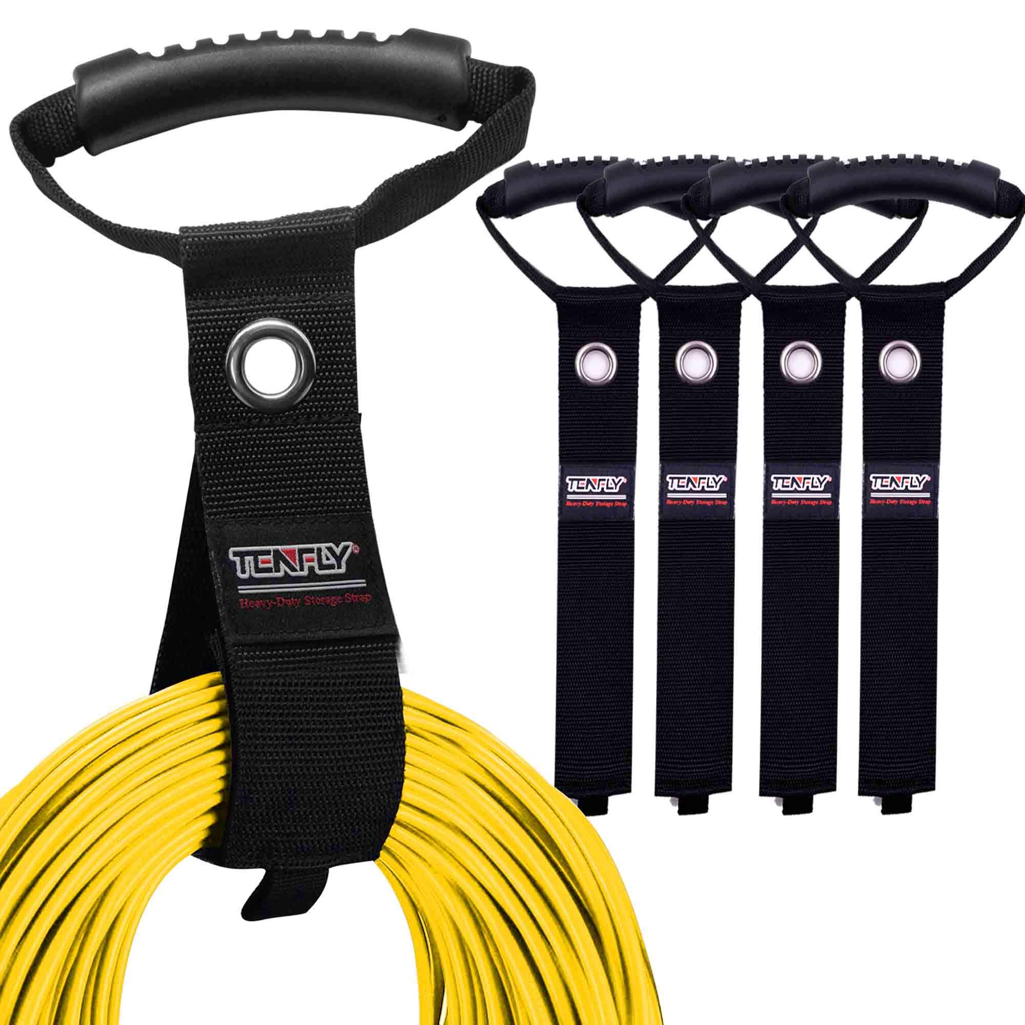 4 Pack 28-Inch Portable Extension Cord Holder & Organizer with Carrying Handle & Grommet - Cable Management for Extension Cords, Power Cables, Ropes & Garden Hoses - Perfect for Garage, Workshop & Outdoor Storage