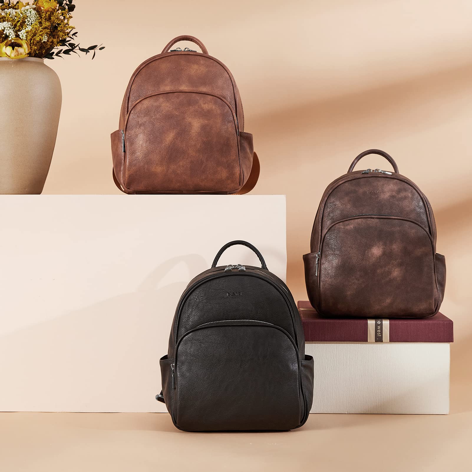 Telena Small Leather Backpack Purse for Women & Girls - Cute Mini Backpack Shoulder Bag for Travel, School, Work & Daily Use | Durable & Stylish Crossbody Bag