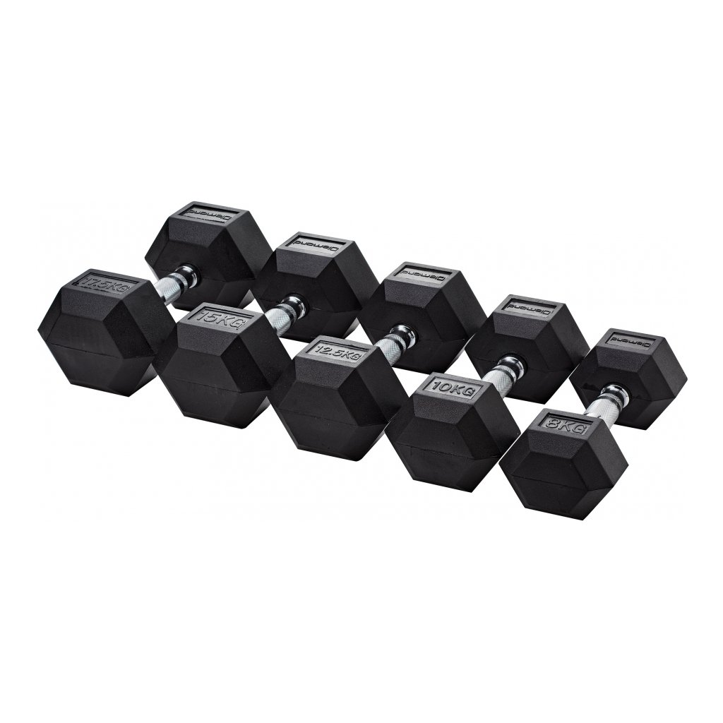JK Fitness Diamond Hexagonal Rubber Dumbbell 1kg - Unisex Workout Equipment for Home Gym, Strength Training & Fitness - Perfect for Adults, Beginners & Weight Lifting Enthusiasts