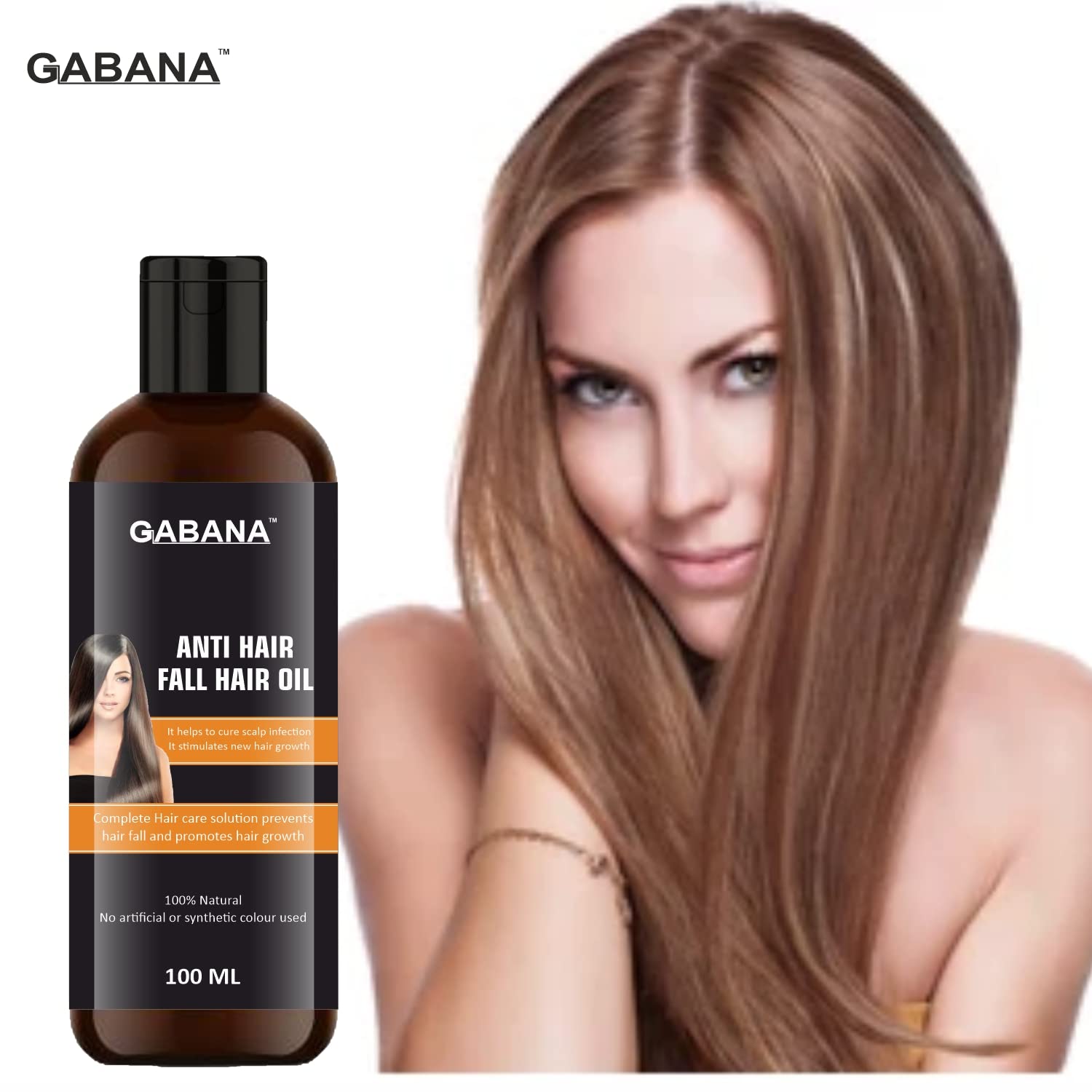 GABANA Natural Anti Hair Fall Hair Oil for Men & Women - 2 Pack (100ml Each) | Hair Growth Treatment for Dry, Frizzy Hair | Nourishing & Repairing Scalp Oil | Perfect for Daily Hair Care & Styling