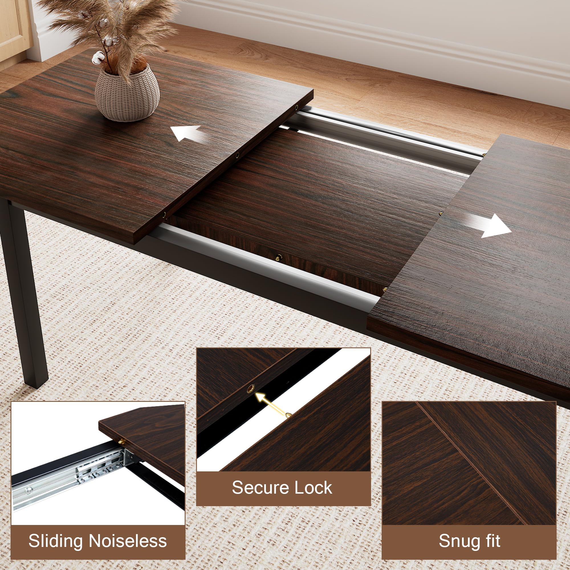 5-Piece Extendable Dining Table Set for 4-6 People | 63