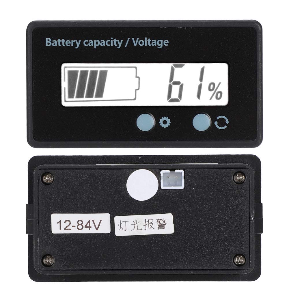 12V-48V LCD Battery Monitor with Alarm - Waterproof Voltage Tester for Cars, Boats, Solar Systems