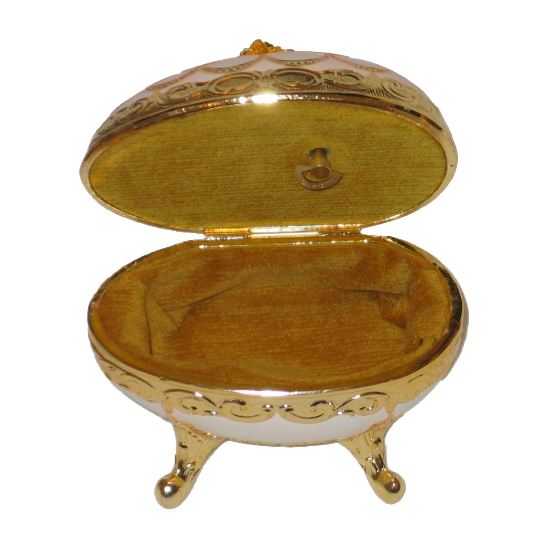 Elegant White Egg-Shaped Music Box with Jewelry Compartment | Plays 'My Heart Will Go On' from Titanic | Perfect Gift for Anniversaries, Weddings & Romantic Occasions