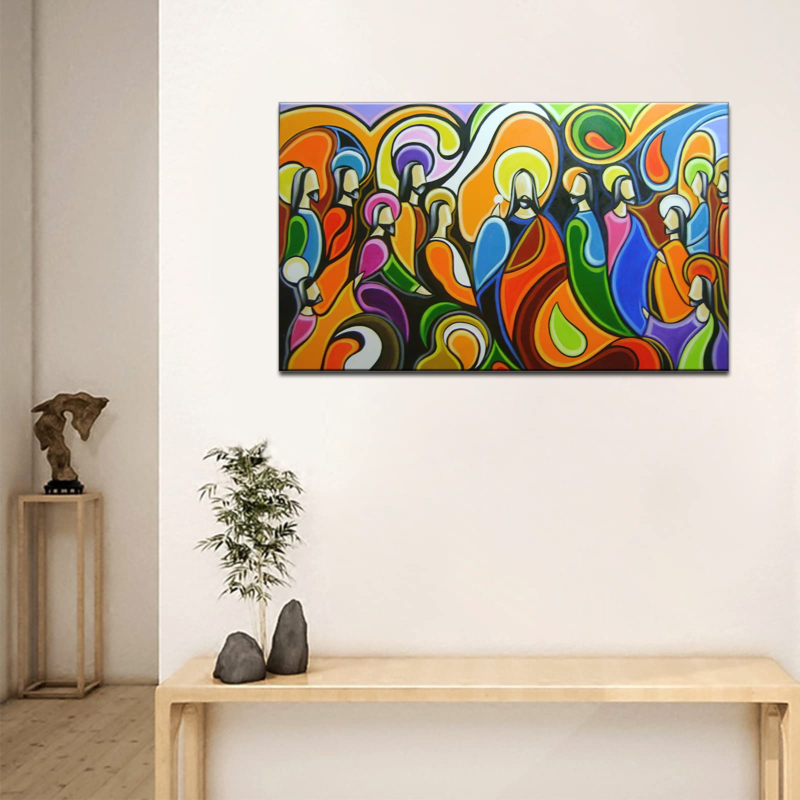 The Last Supper Canvas Wall Art - 18x12 Inches Religious Painting - Jesus Christ Biblical Decor for Dining Room, Living Room, Church & Home Decor - Perfect Gift for Christian Housewarming & Holidays