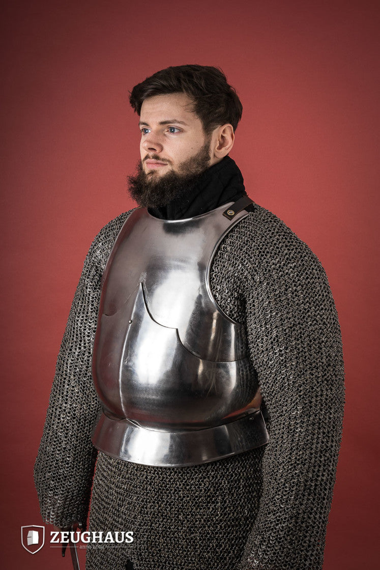 15th Century Medieval Breastplate - 1.6mm Polished Steel Armor for LARP, Cosplay & Historical Reenactment