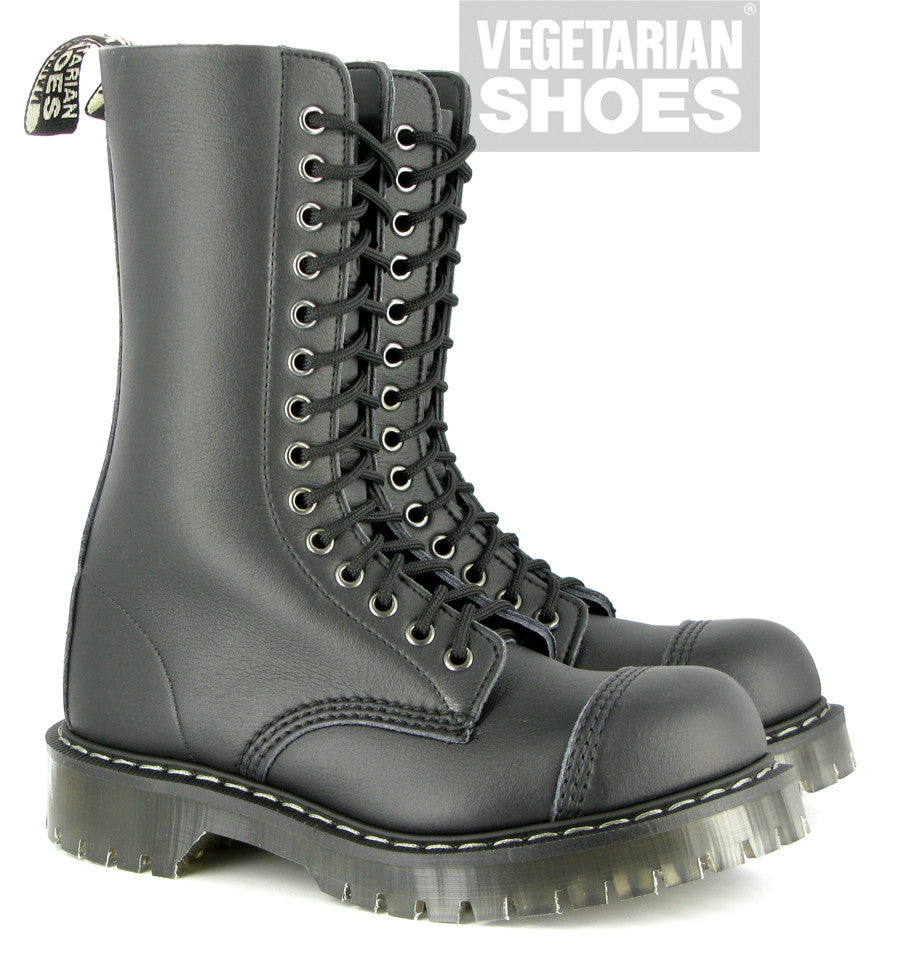 14 Eye Vegan Combat Boots - Eco-Friendly Leather Alternative for Punk & Gothic Fashion - Perfect for Concerts, Festivals & Alternative Style