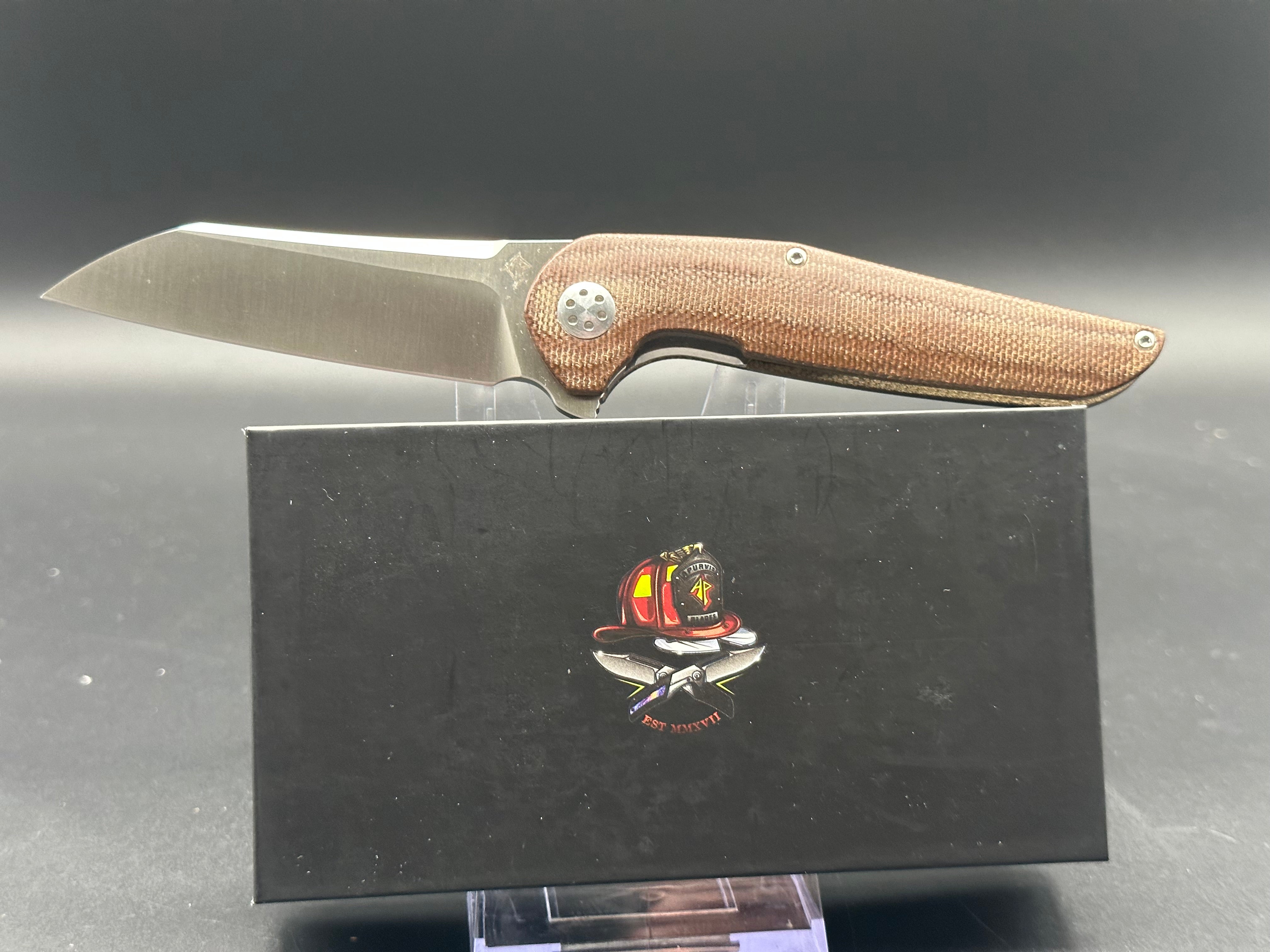 Purvis Progeny MR Folding Knife - Micarta Handle & 154CM Steel Blade - EDC, Camping, Outdoor Survival Gear