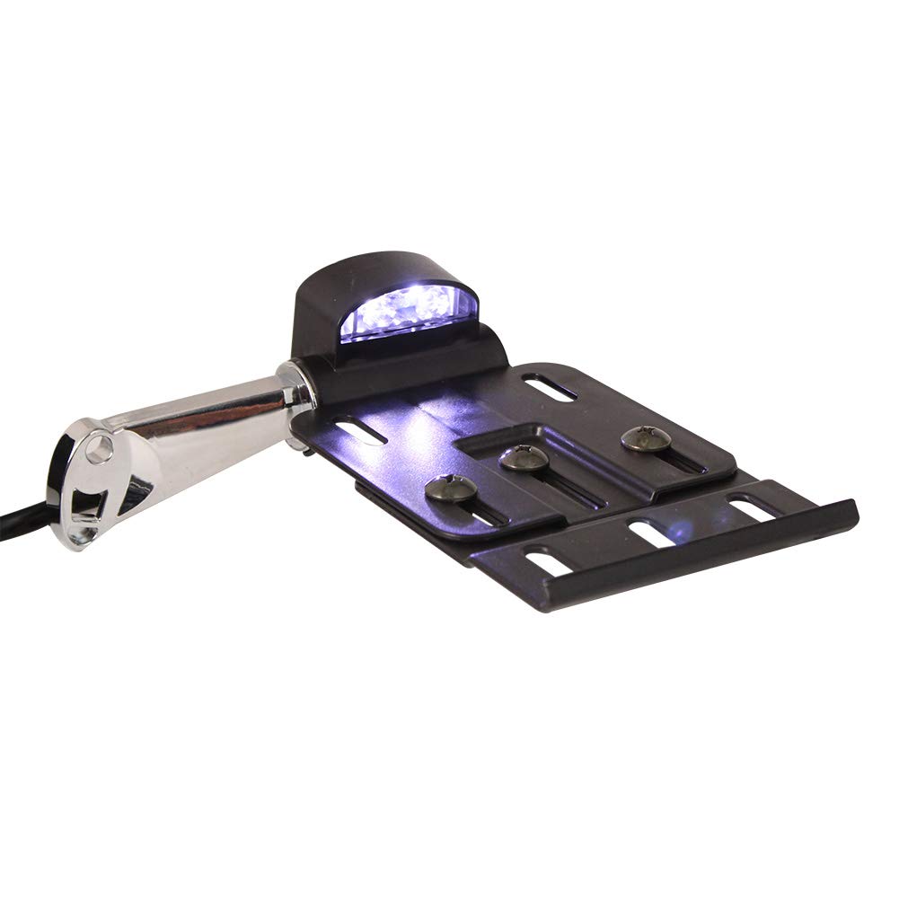 LED Motorcycle License Plate Frame with Side Mount - Universal Fit for Harley Sportster XL1200 XL883L - Durable Aluminum Alloy for Night Riding & Custom Bike Builds