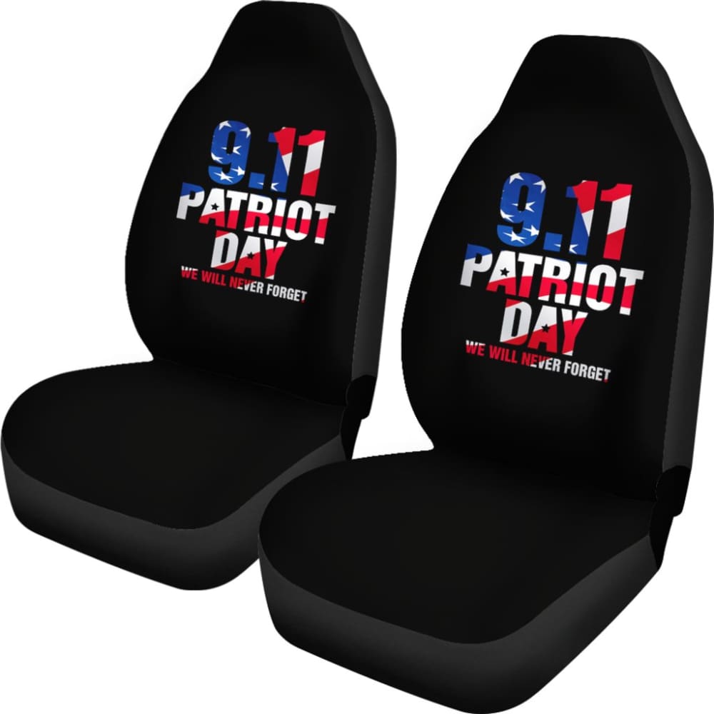 09.11 Never Forget Patriotic Car Seat Covers - Premium Custom Fit for Most Vehicles - Perfect for Memorial Day, 4th of July & American Pride Events