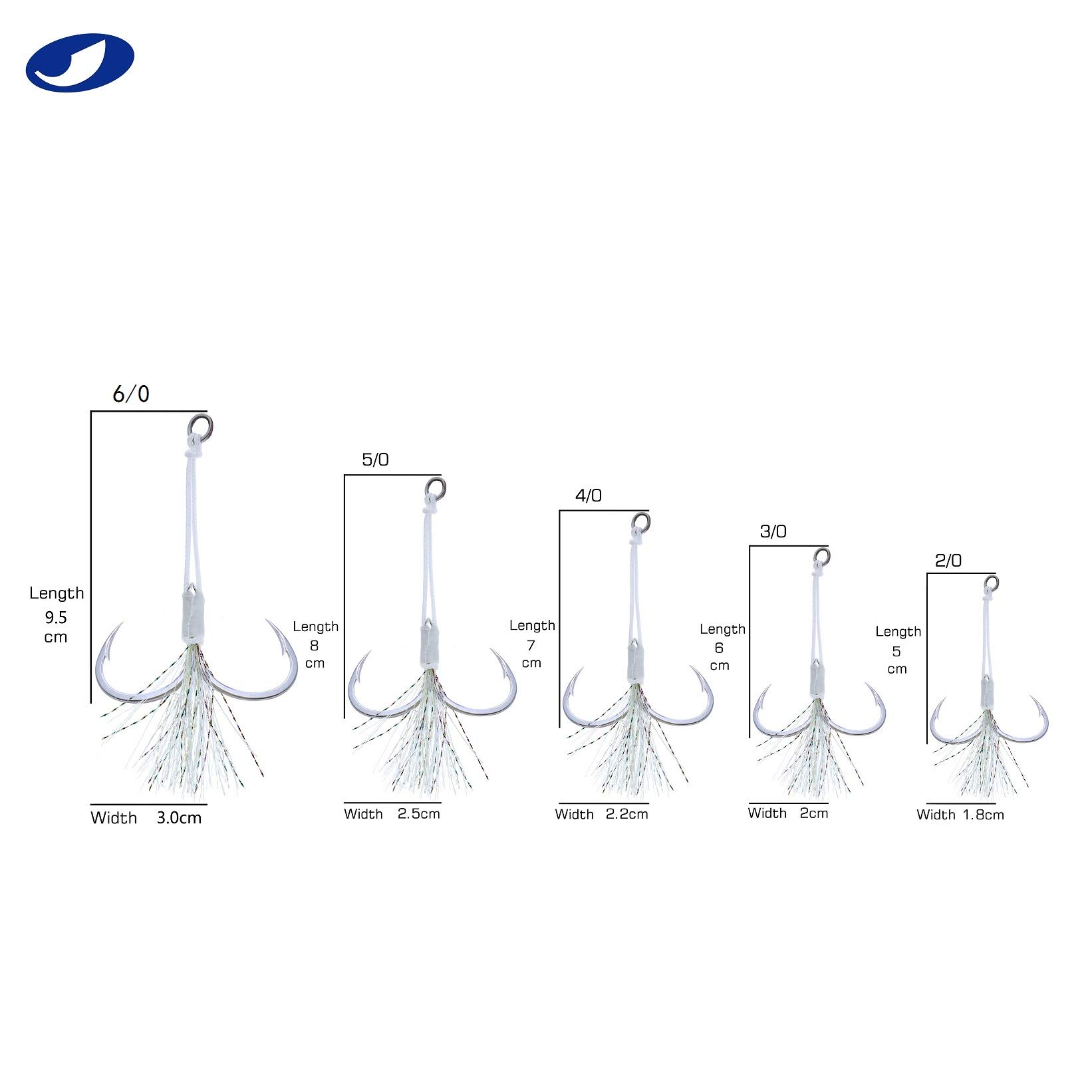 OCEAN CAT Rigged Assist Circle Hooks - Dancing Stinger Jigging Lures for Slow Fall & Fast Pitch Fishing - Perfect for Tuna, Bass, Shark in Southern California Waters | Saltwater Game Fishing & Offshore Angling