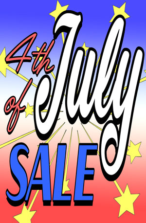 Vinyl Window Sign for 4th of July Sale - Waterproof Decorative Storefront Sign for Independence Day Promotions - Perfect for Retail Stores, Restaurants, and Small Businesses