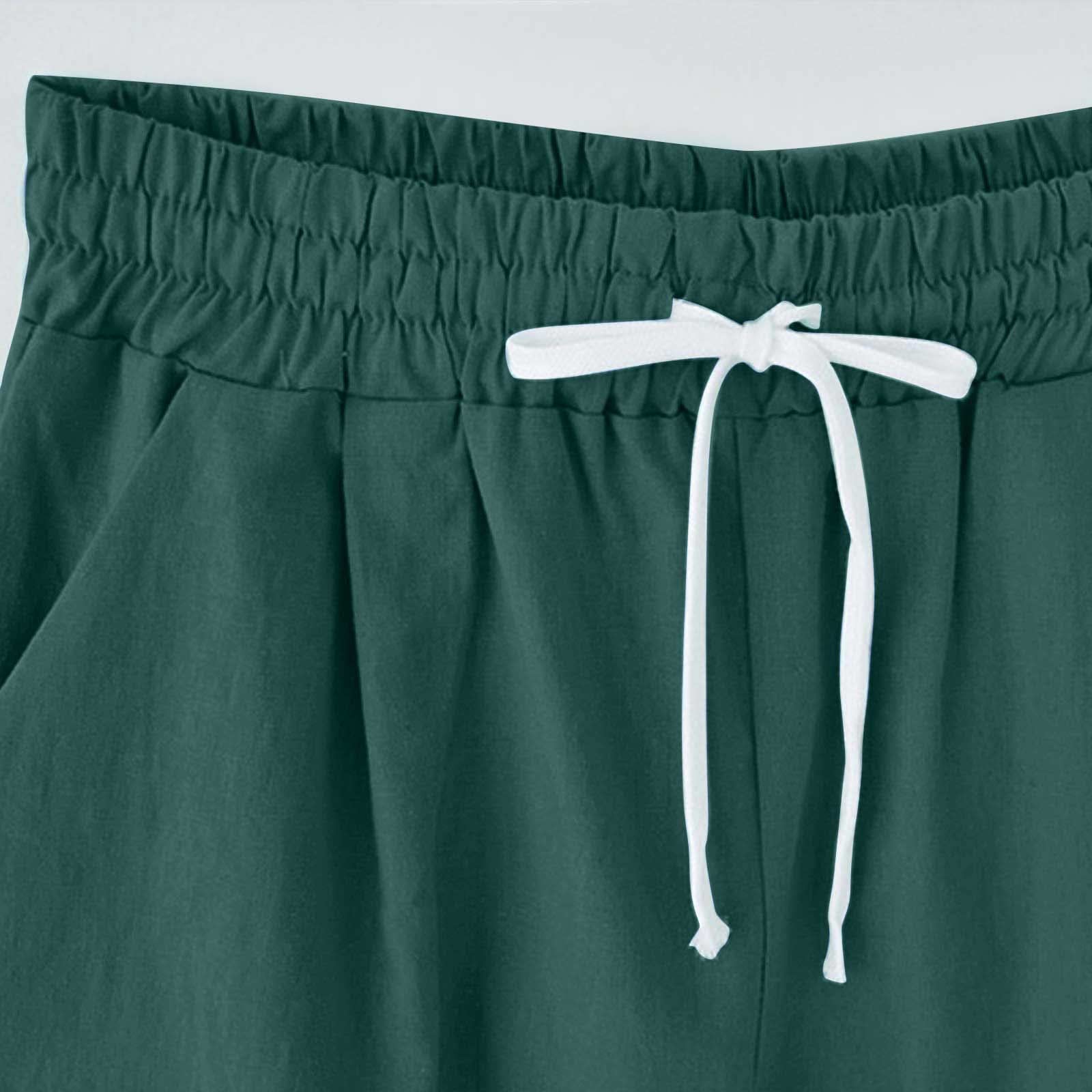 AMDBEL Women's Cotton Bermuda Shorts with Pockets - Yoga & Walking