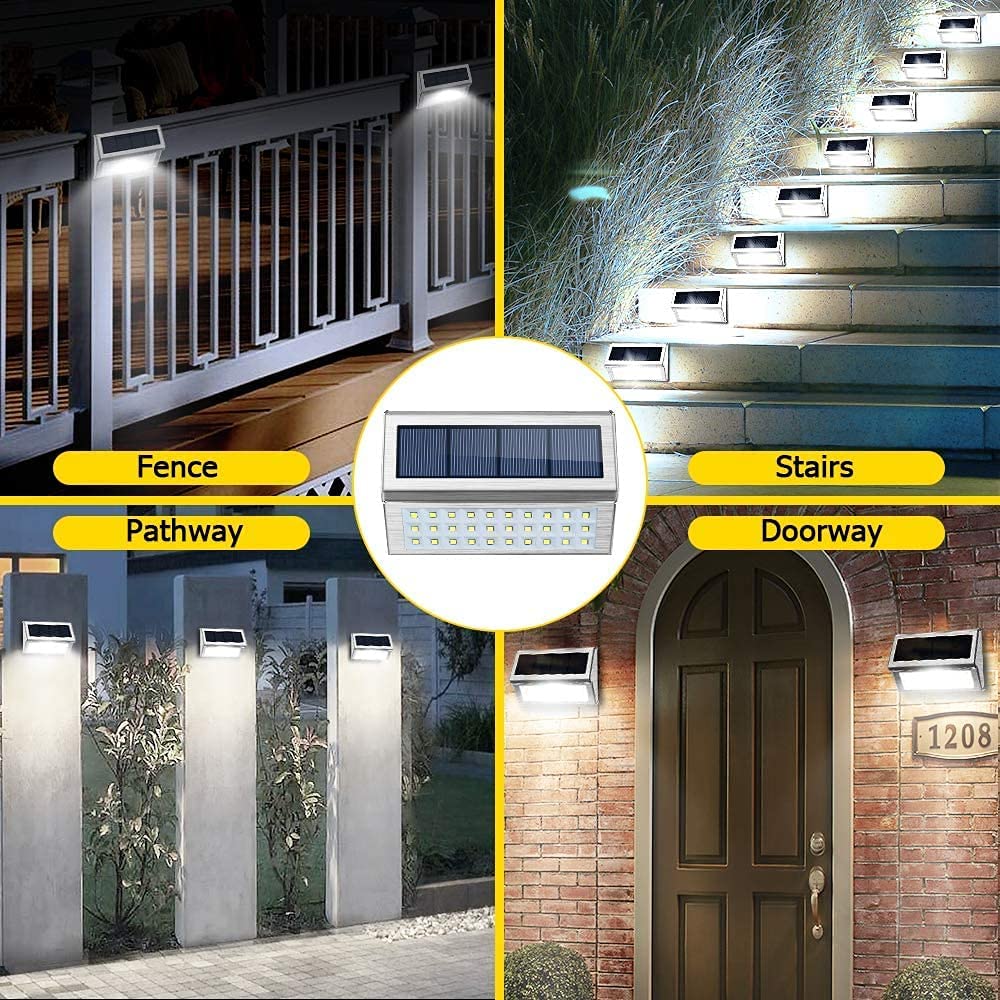 ROSHWEY Solar Pathway Lights & Solar Lanterns Outdoor Waterproof - Solar Powered Garden Lights for Walkway, Patio, Yard, Driveway Decoration