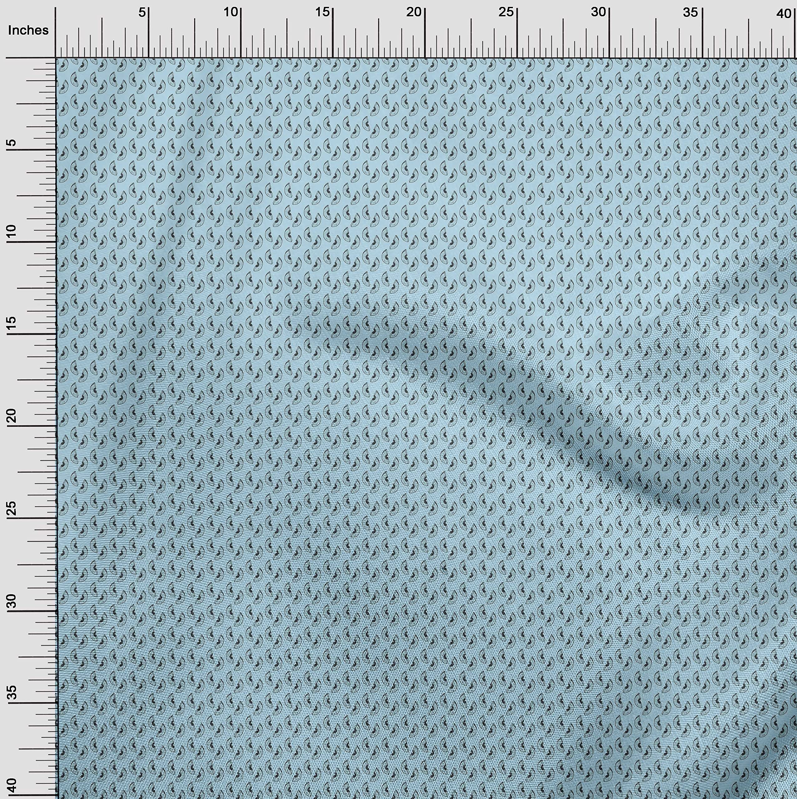 Premium Light Blue Polyester Spandex Fabric - 56