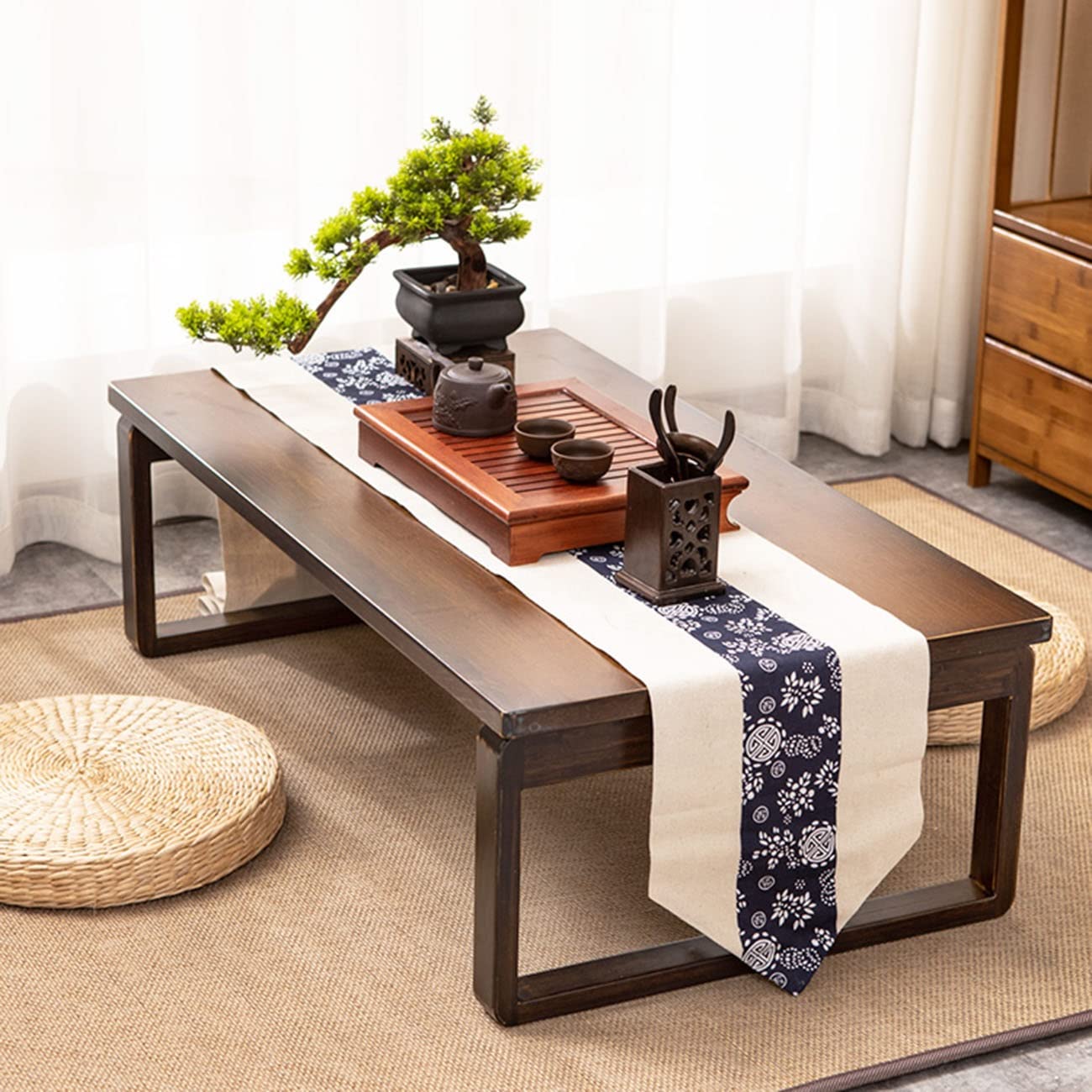 Japanese Style Folding Coffee Table - Multi-Functional Tatami Table for Living Room, Bedroom & Office - 70x50x31cm Brown Wooden Desk - Supports 60kg - Perfect for Reading, Tea Time, Laptop Work & Small Space Decor